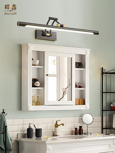 

all copper american bathroom mirror front lamp led mirror lamp bathroom cabinet special waterproof toilet