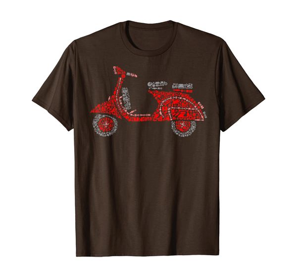 

battery oil key meter rench tools helmet - red scooter t-shirt, White;black