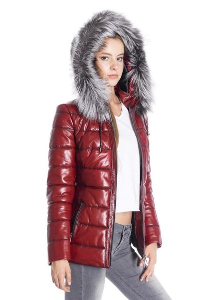 

women's leather & faux women winter jacket genuine real coat lambskin female parka, Black
