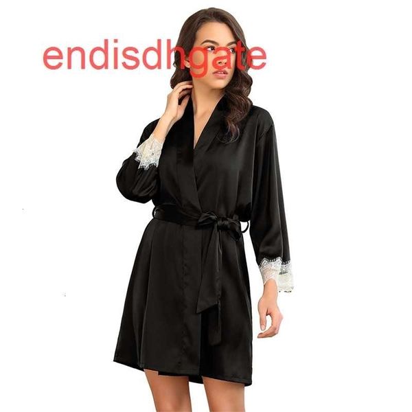 

imitation nightdress suit lady home dong's nightgown silk + sling, Black;white