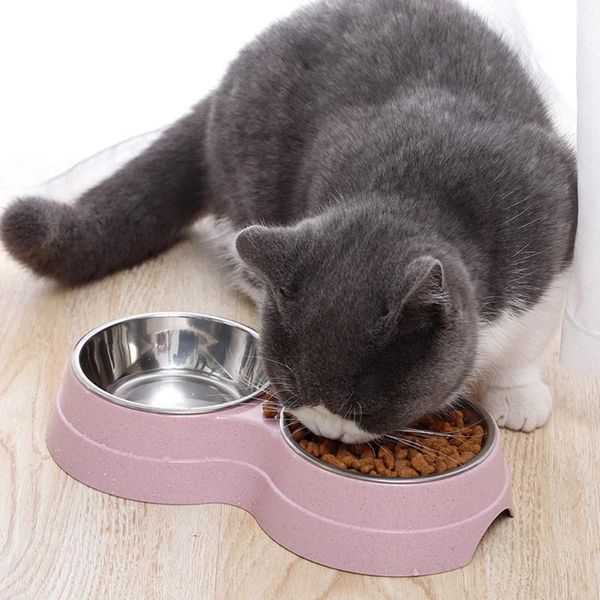 

dog bowls & feeders double pet water feeder stainless steel drinking dish cat puppy feeding supplies small accessories