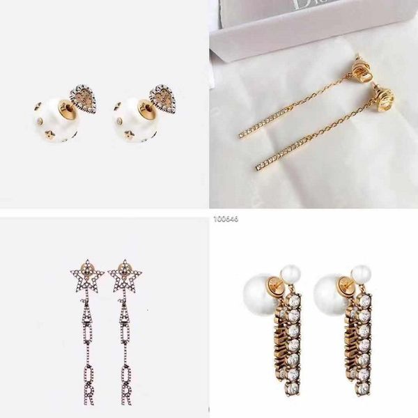 

d earrings size pearl brass jewelry fashion, Golden