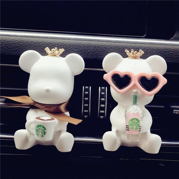 

interior decorations bear car solid perfume aroma diffuser lasting light fragrance air outlet plaster ladies decoration