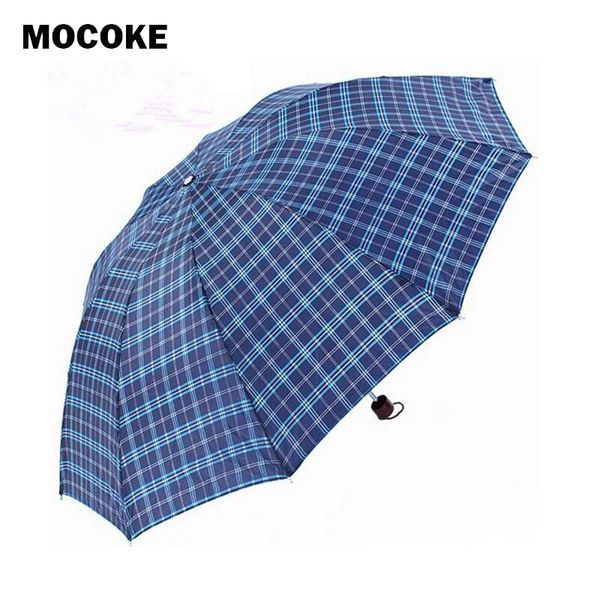 

umbrellas arrival 2021 plaid fashion oversize purple and blue parasols men non automatic business paraguas windproof male