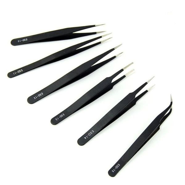 

eyebrow tools & stencils stainless steel black curved straight tweezers anti acid nipper rhinestone picking tool false eyelash nail art