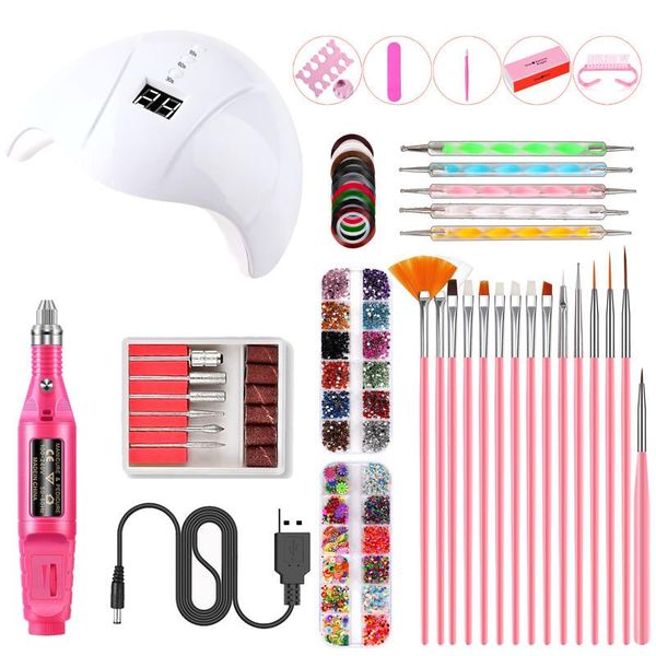 

nail art kits 36w usb uv lamp polishing machine sticker drill tool set