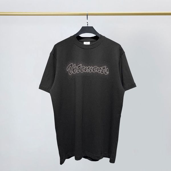 

oversize t shirts bling vetements shiny logo vtm tee back embroidered text, White;black