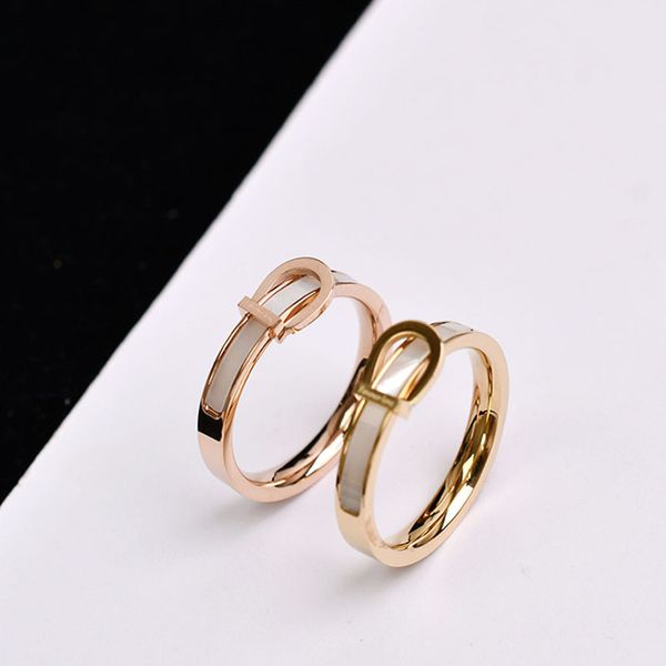 

luxury ins style 18k gold plated stainless steel white sheel ring jewelry, Silver