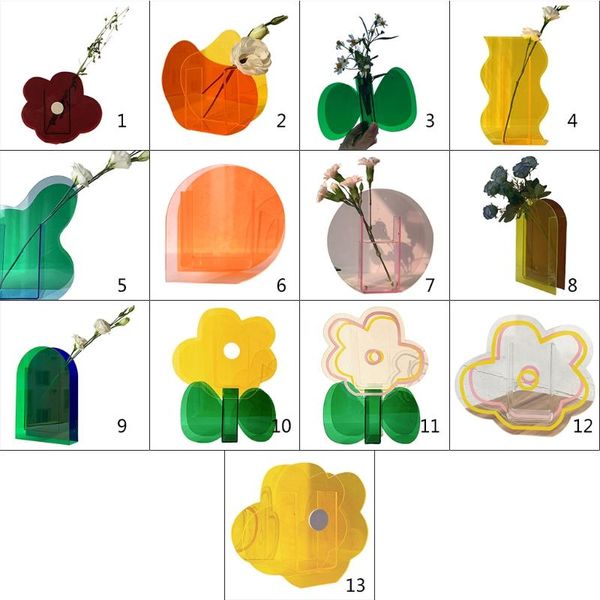 

planters & pots 875a colorful acrylic vase transparent flower arrangement ornaments fashion art