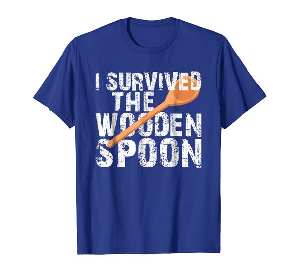 

funny i survived the wooden spoon t-shirt, White;black