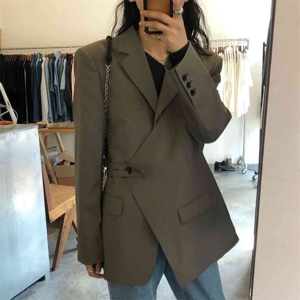 

women's suits & blazers hzirip business slim women high street formal work wear stylish solid full sleeve autumn elegant chic ol coats, White;black