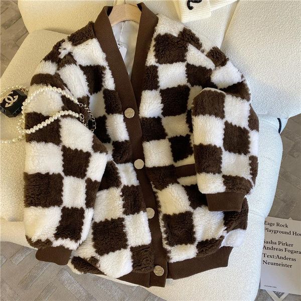 

women's vests women vintage color striped knitted sweater v-neck long sleeve casual loose 2021 autumn comfortable soft sweaters lattice, Black;white
