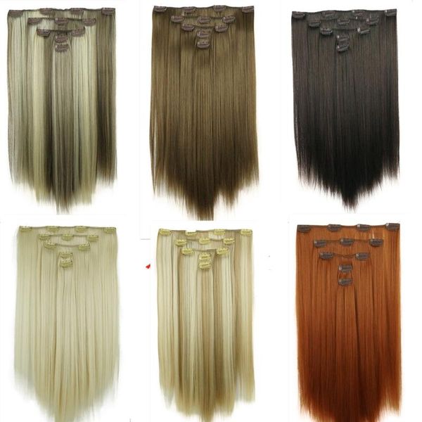 

synthetic wigs strongbeauty 20" straight clip in hair 5 individual pieces for multiple styles.140g, Black