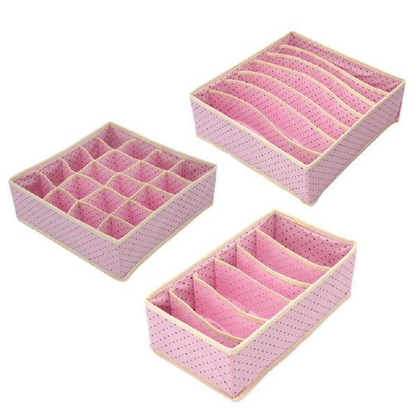 

storage drawers 3pcs/set multi-size bra underwear organizer foldable home box non-woven wardrobe drawer closet for scarfs sock