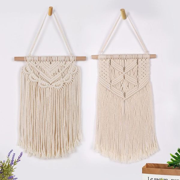 

tapestries bohemian macrame wall tapestry hanging boho chic room geometric art beautiful apartment dorm knitted home decoration