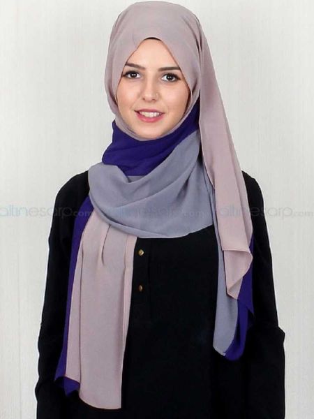 

scarves chiffon shawl scarf hijab stylish 65x195 cm 10 colors, Blue;gray
