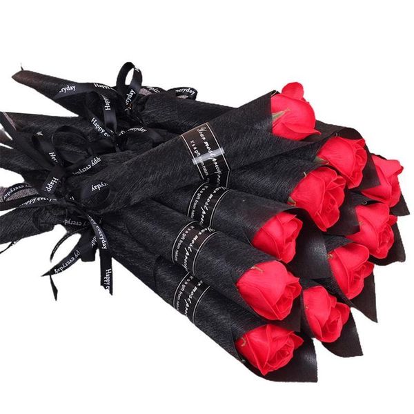 

10pcs valentine's day multiple roses bouquet gift soap artificial flower gift