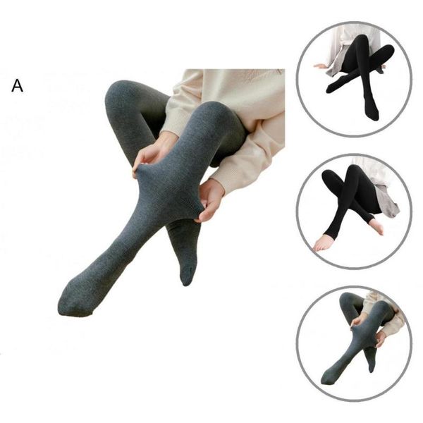 

men's socks useful slim leggings thicken comfortable washable pantyhose pants stirrup, Black