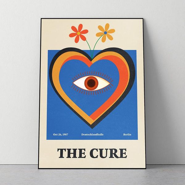 

paintings nordic retro poster and print the cure rock band music canvas painting vintage wall pictures for living room home decor no frame
