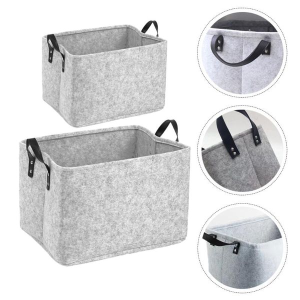 

storage baskets 2pcs felt large foldable clothing basket with handle