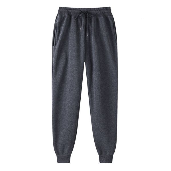 

olid color men's long sweat hip-hop padded loose casual harem high street wear man trousers, Black