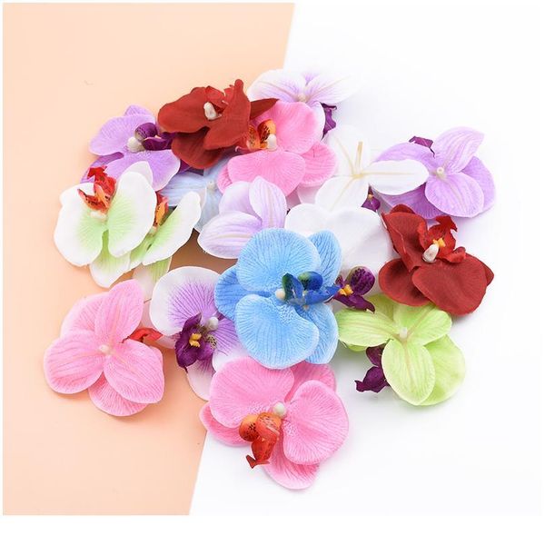 

100/200pcs 6cm artificial flowers home decor diy wedding handmade scrapbooking decorative flowers wreaths silk butterfl jlljet