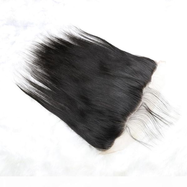 

lace frontal closure brazilian malaysian indian peruvian cambodian straight virgin human hair full lace closures ear to ear 13x4 size, Black