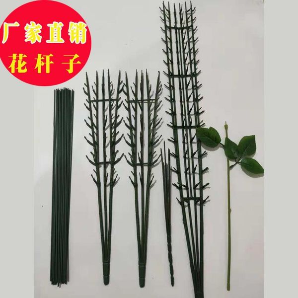 

artificial rose rod flowers soap flower pole with leaves flower green wire diy artifact plastic