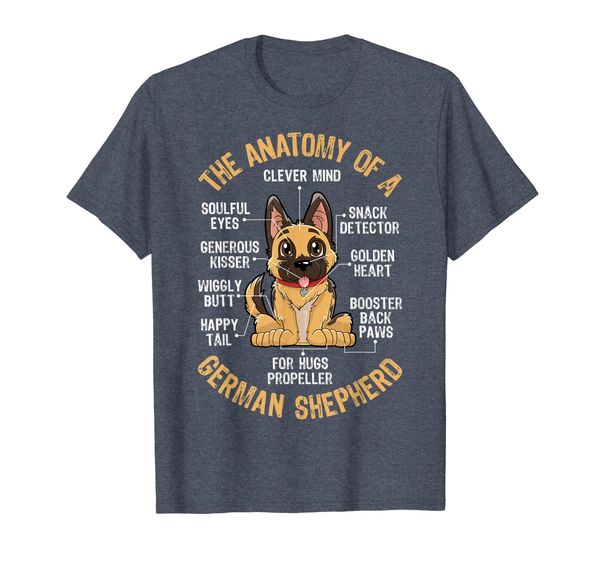 

anatomy of a german shepherd t shirt funny dog lover gifts, White;black