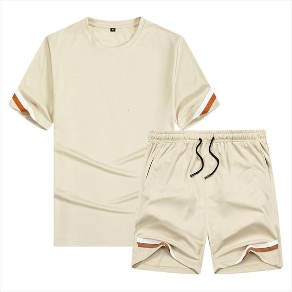 

summer t shirt sweatshirt pants mens tracksuit 2 piece set casual brand fitness jogger hip hop fashion tracksuits, Gray