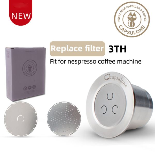 Cápsula de metal de aço inoxidável capsulone compatível com a cápsula de café reutilizável Nespresso pod 220309
