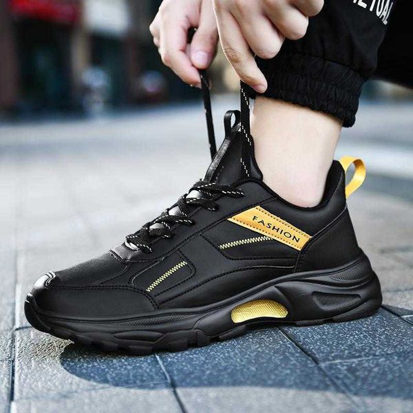 

spring and summer leather waterproof men's sho large 47 trend versatile high school students running youth sports