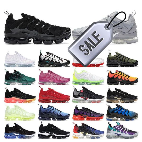

tn plus running shoes for men women triple black white obsidian cool grey rough green barely volt fresh worldwide mens sports sneakers o