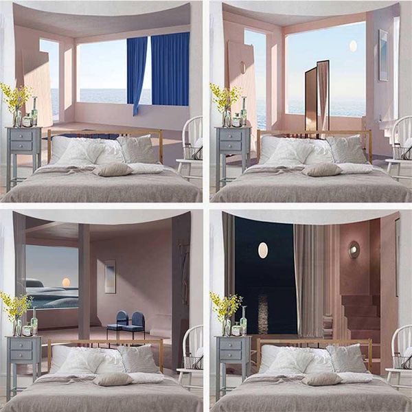 

tapestries window view tapestry bedroom decoration 100% polyester simulated scene home wall hanging