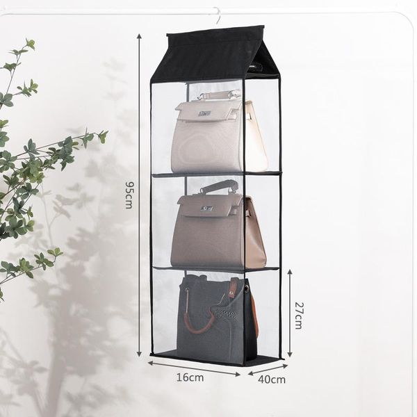 

storage boxes & bins bag hanging wall-mounted wardrobe fabric dust-proof shelf three-dimensional mesh multilayer