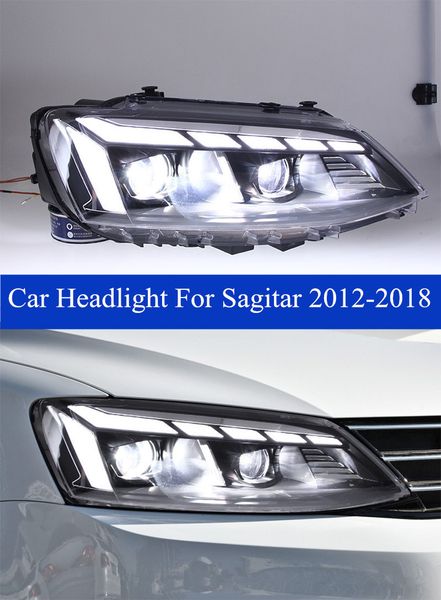 Auto Kopf Licht Für VW Sagitar LED Dynamische Blinker Scheinwerfer Montage Hohe Strahl Winkel Auge Zubehör Lampe 2012-2018