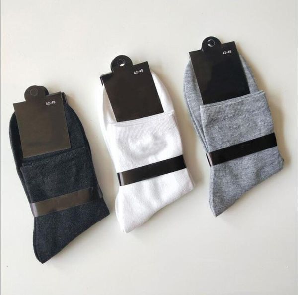 

1 pairs=2pcs famous mens socks cotton wholesale knitted man sport socks classical business casual breathable male sock meias, Black