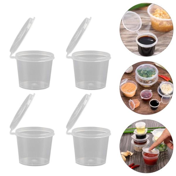 

storage bottles & jars 1 set 200 pcs disposable sauce cups portion (transparent)