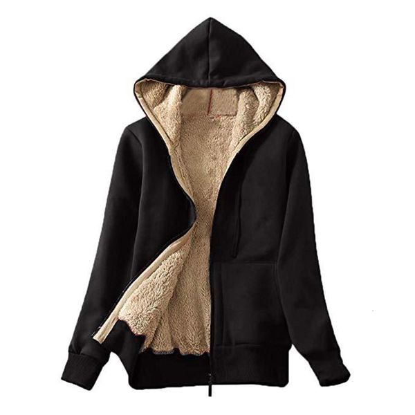 

2021 new women winter vintage thick warm coats casual hooded jackets harajuku long sleeve hoodies outwear fashion 8d31, Black;brown