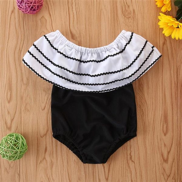 

one-pieces ruffle swimwear and surfwear girls' summer cute fashion color block niche design mori fairy one-piece swimsuit, Black