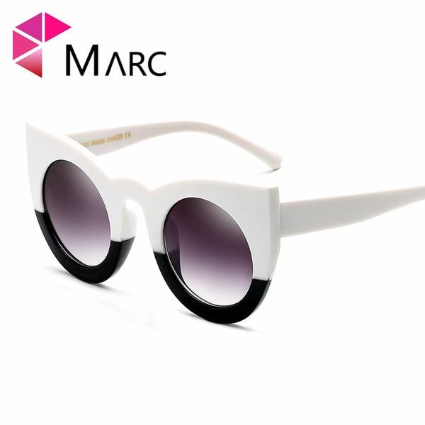 

sunglasses marc uv400 women men sunglasse plastic gradient oculos eyewear brand trend gafas sol ac cat eye leopard print clear, White;black