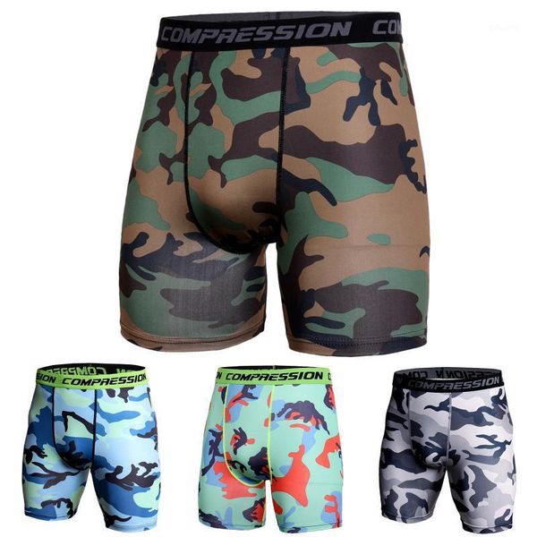 

men's shorts compression men 3d print camouflage bodybuilding tights running short gyms male muscle alive elastic, White;black