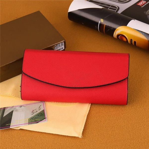 

wallets fashion classic women wallet genuine leather business female purse holder trunk organizer ch, Red;black