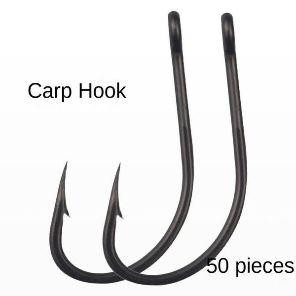 

fishing hooks silver black gold freshwater carp fishhooks barbed kit jigging bait hook 50pcs #3-#12