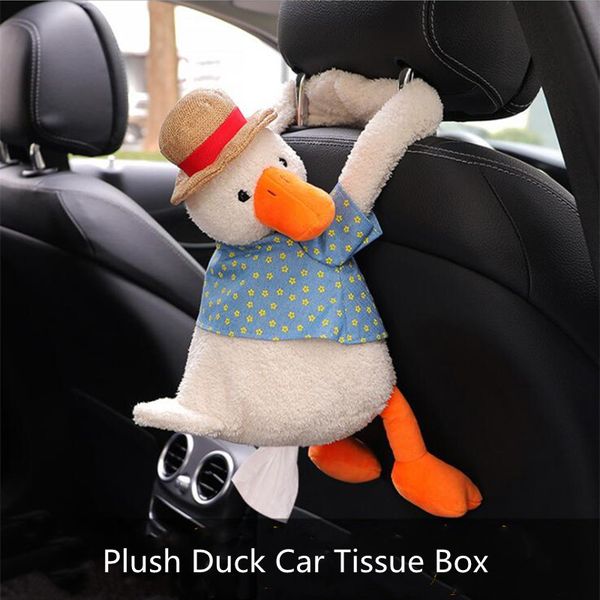 

goddness creative armrest paper bag hanging type plush duck seat back car tissue box ladies