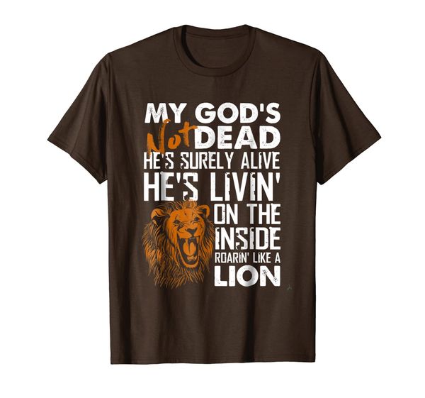 

my god's not dead lion christian christ cross faith t-shirt, White;black