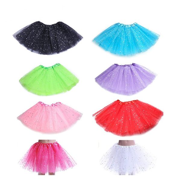 Neonato TUTU Gonne Fashion Net filato Paillettes stelle neonate Gonna principessa Costume di Halloween 11 colori gonna di pizzo per bambini 30PCS 64 Y2