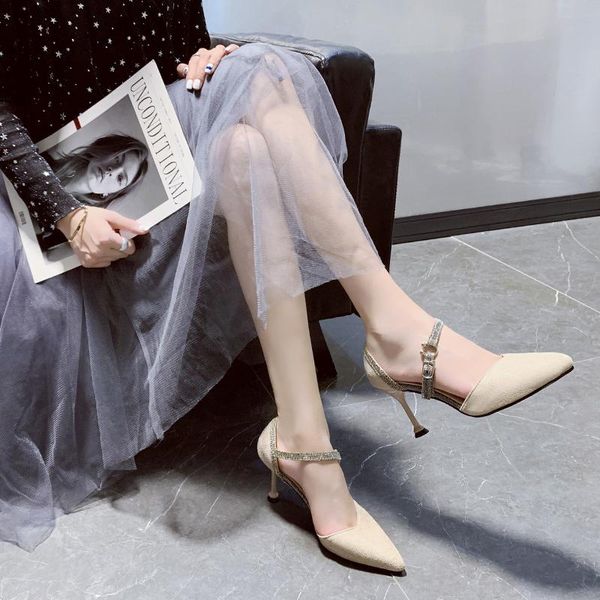 

dress shoes 2021 women pumps fashion party wedding super square high heel pointed toe red wine ladies size u22-33, Black