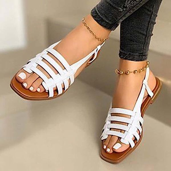 

women's sandals 2021 summer handmade flats ladies shoes hollow out sandals women flats retro style shoes woman zapatos de mujer, Black
