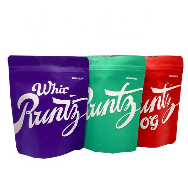 

infused cookie packaging bag supplier zip lock reseable stand up pouch childproof runtz runty mylar bags 3.5g for dry herb nut chip